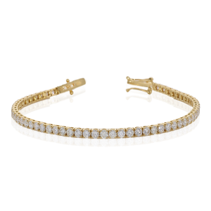 18ct yellow gold 50=7.67ct diamond tennis bracelet