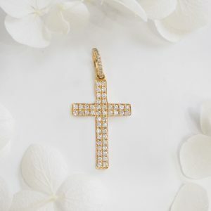 18ct gold round brilliant cut diamonds cross