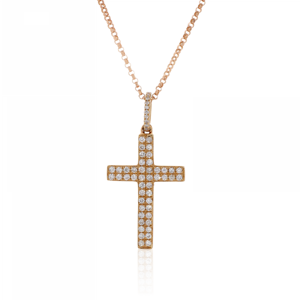 18ct gold round brilliant cut diamonds cross - Image 2