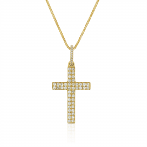 18ct gold round brilliant cut diamonds cross