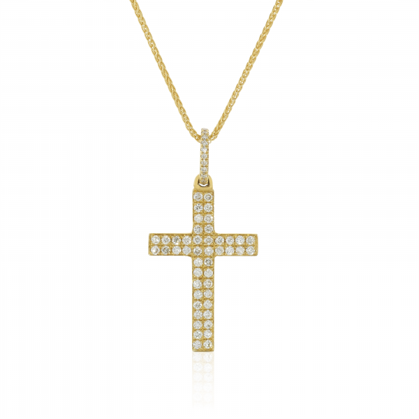18ct gold round brilliant cut diamonds cross - Image 3