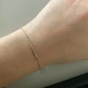 18ct rose gold diamond bar bracelet