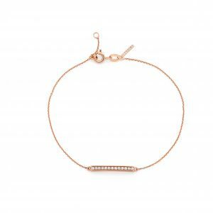 18ct rose gold diamond bar bracelet