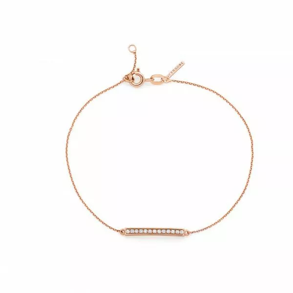 18ct rose gold diamond bar bracelet
