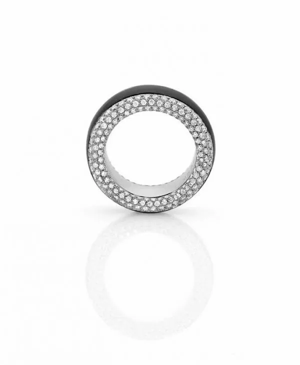 18ct Two Tone Gold Diamond Ring - Image 2
