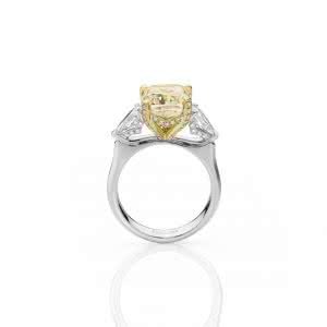 18ct White and Yellow Gold Cushion Cut Diamond Engagement Ring