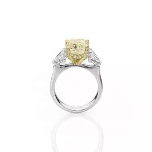 18ct White and Yellow Gold Cushion Cut Diamond Engagement Ring