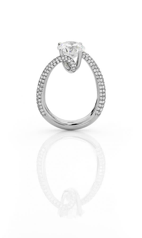 18ct White Gold Round Brilliant Cut Diamond Engagement Ring - Image 2