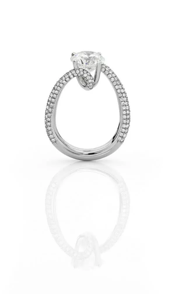 18ct White Gold Round Brilliant Cut Diamond Engagement Ring - Image 2