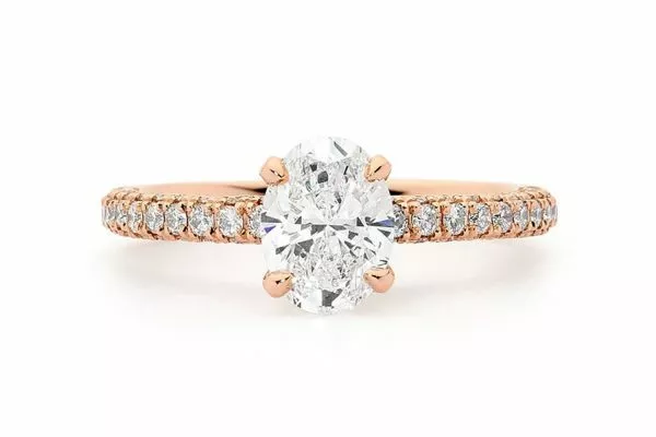 18ct Rose Gold Oval Diamond Engagement Ring