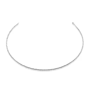 18ct white gold ball link necklace