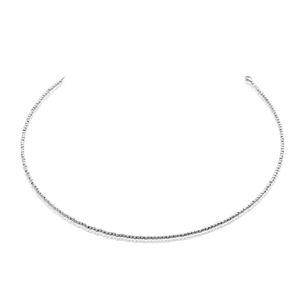 18ct white gold ball link necklace
