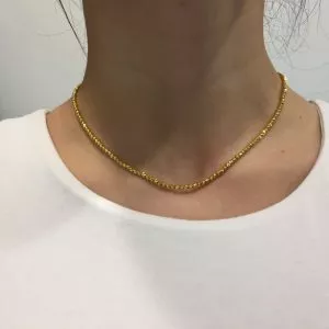 18ct yellow gold ball necklace