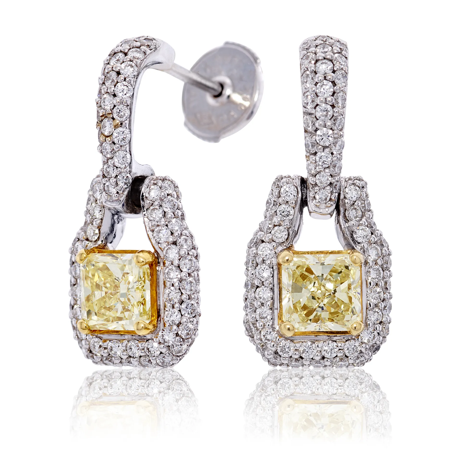 Yellow diamond 2024 drop earrings