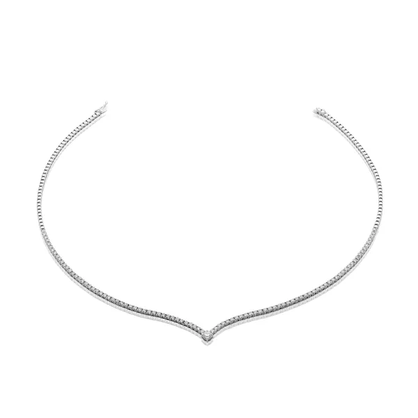 18ct white gold diamond tennis necklace