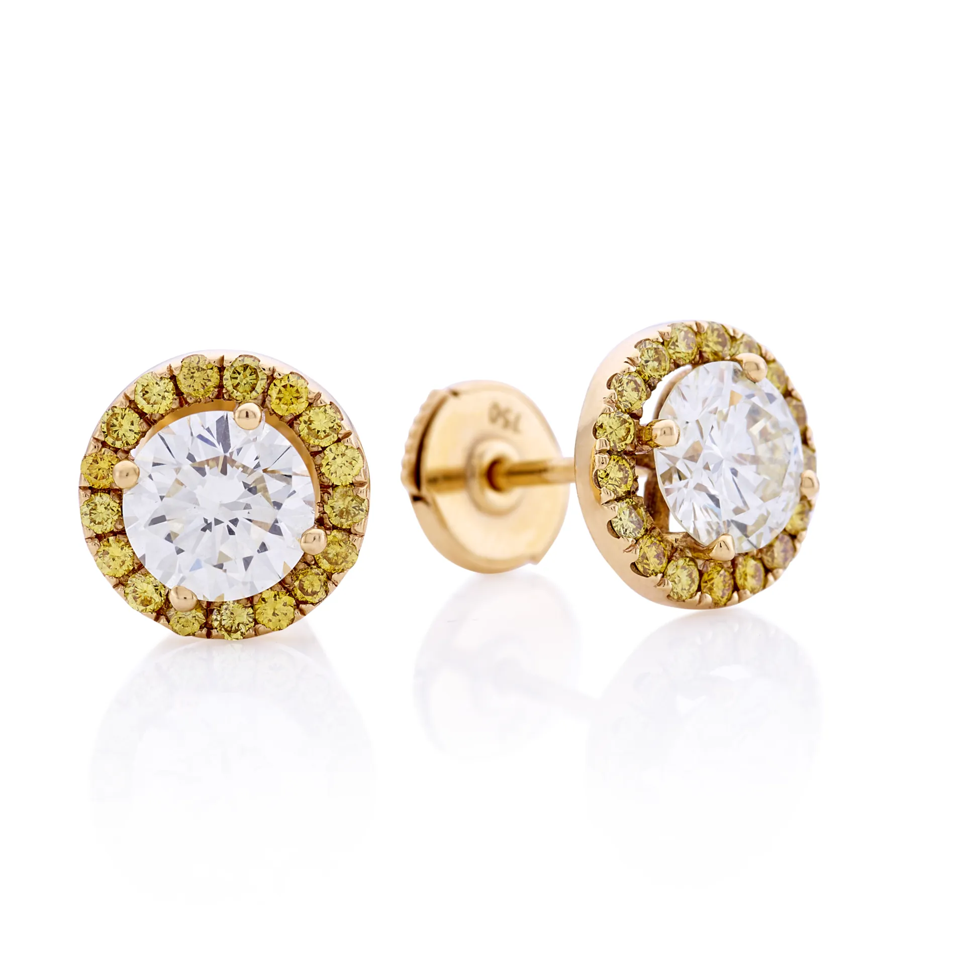 18ct gold sales diamond stud earrings