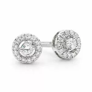 18ct White Gold Diamond Stud Earrings