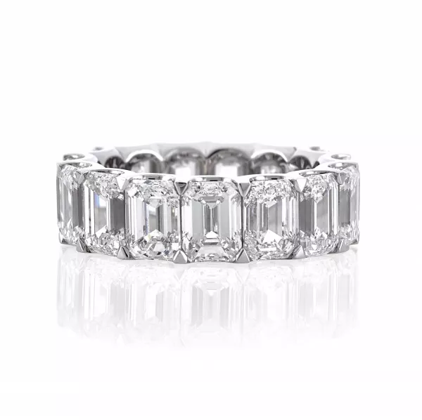 18ct white gold emerald cut diamond ring