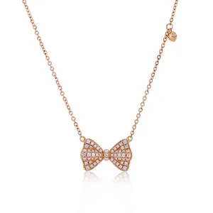 rose gold bow necklace