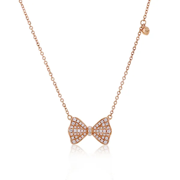 rose gold bow necklace
