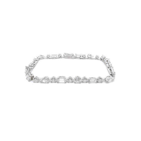 18ct white gold fancy diamond bracelet - Image 4