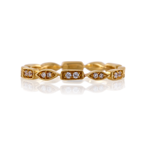 18ct yellow gold diamond stacking ring