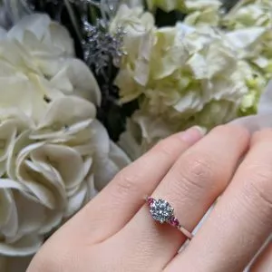 18ct white gold pink diamond ring