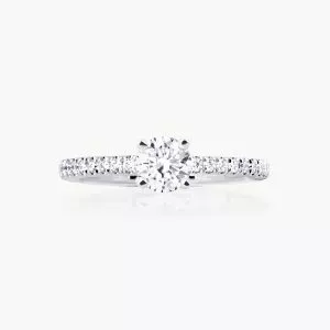 18ct white gold 0.54ct D SI1 round brilliant cut diamond ring