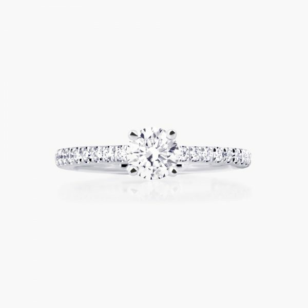 18ct white gold 0.54ct D SI1 round brilliant cut diamond ring