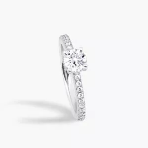 18ct white gold 0.54ct D SI1 round brilliant cut GIA diamond ring