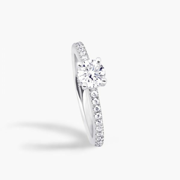 18ct white gold 0.54ct D SI1 round brilliant cut diamond ring