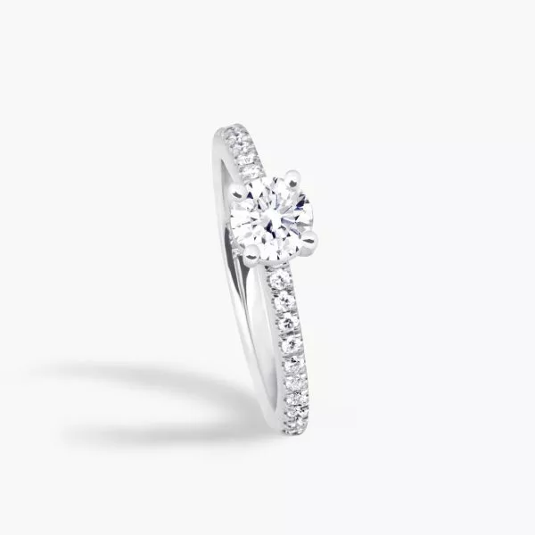 18ct white gold 0.54ct D SI1 round brilliant cut diamond ring