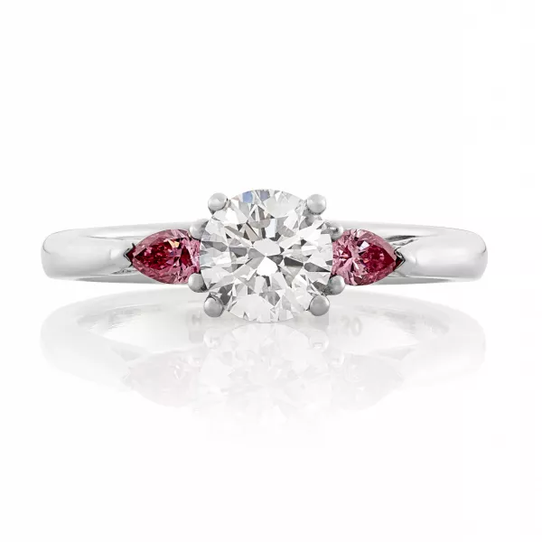 18ct white gold pink diamond ring