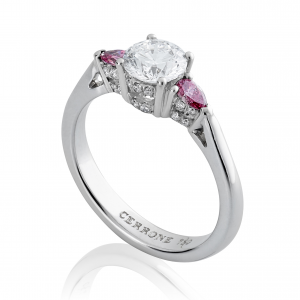 18ct white gold pink diamond ring