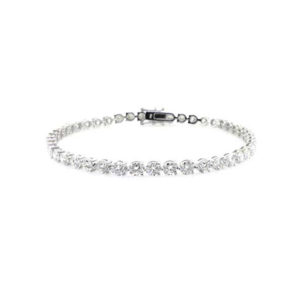 18ct white gold diamond tennis anklet - Image 2