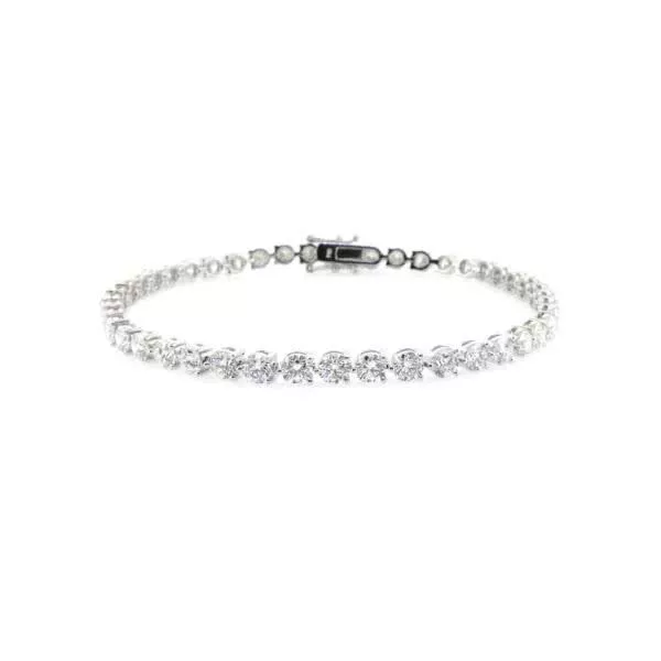 18ct white gold diamond tennis anklet - Image 2