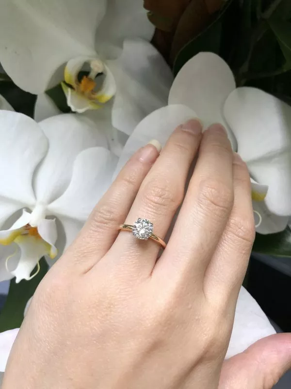 TIVOLI - 18ct rose and white gold round brilliant cut diamond solitaire ring - Image 3