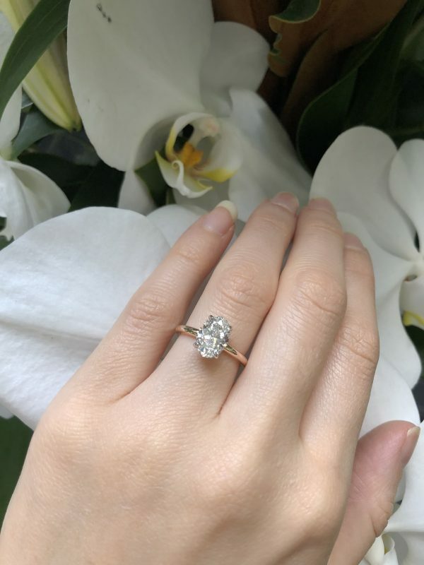 POSITANO - 18ct rose and white gold oval brilliant cut diamond solitaire ring - Image 3