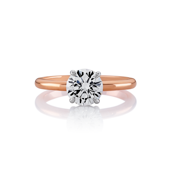 TIVOLI - 18ct rose and white gold round brilliant cut diamond solitaire ring