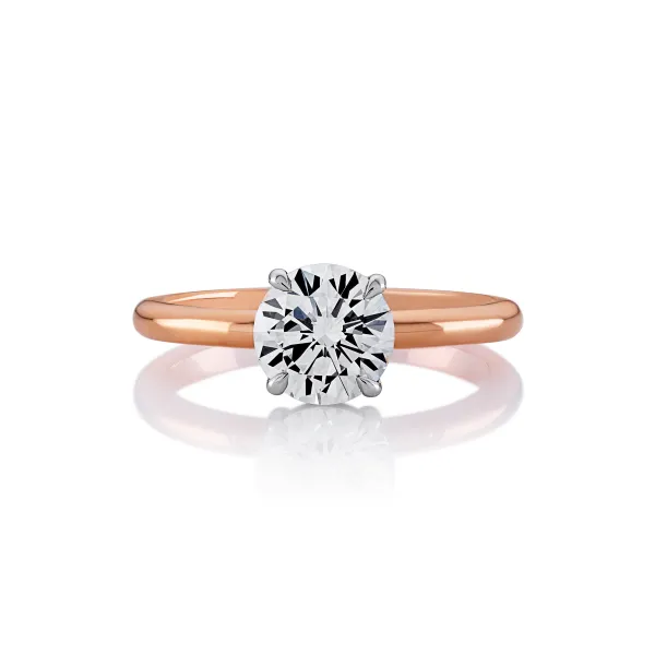TIVOLI - 18ct rose and white gold round brilliant cut diamond solitaire ring