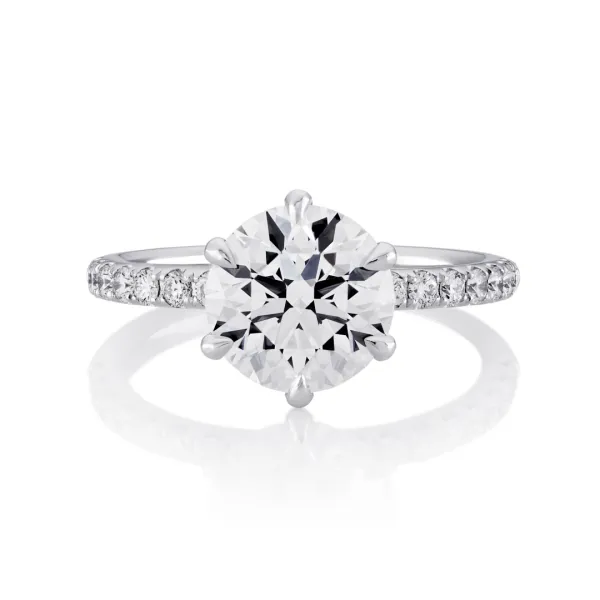 CAPRI-DIA - 18ct white gold round brilliant cut diamond ring