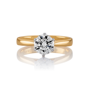 SIENA - 18ct Yellow and White Gold Round Brilliant cut Diamond Engagement Ring