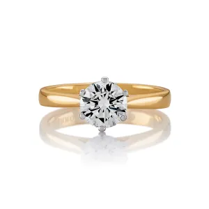 SIENA - 18ct Yellow and White Gold Round Brilliant cut Diamond Engagement Ring