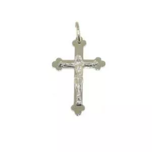 18ct white gold cross crucifix pendant