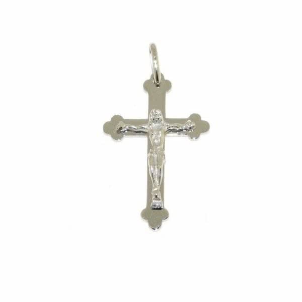 18ct white gold cross crucifix pendant