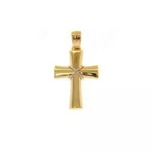 18ct yellow and white gold crucifix pendant