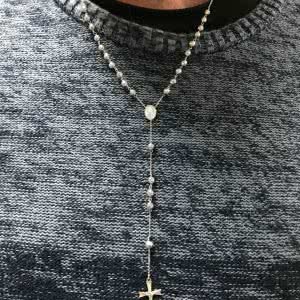18ct white gold rosary beads