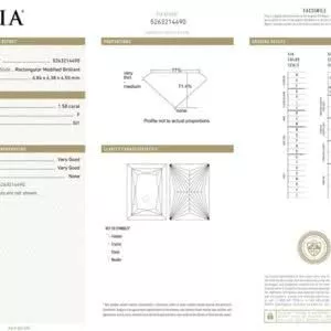 1.58ct F SI1 princess cut diamond GIA CERT