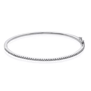 18ct white gold diamond bangle