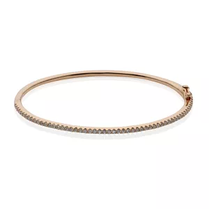 18ct rose gold diamond bangle